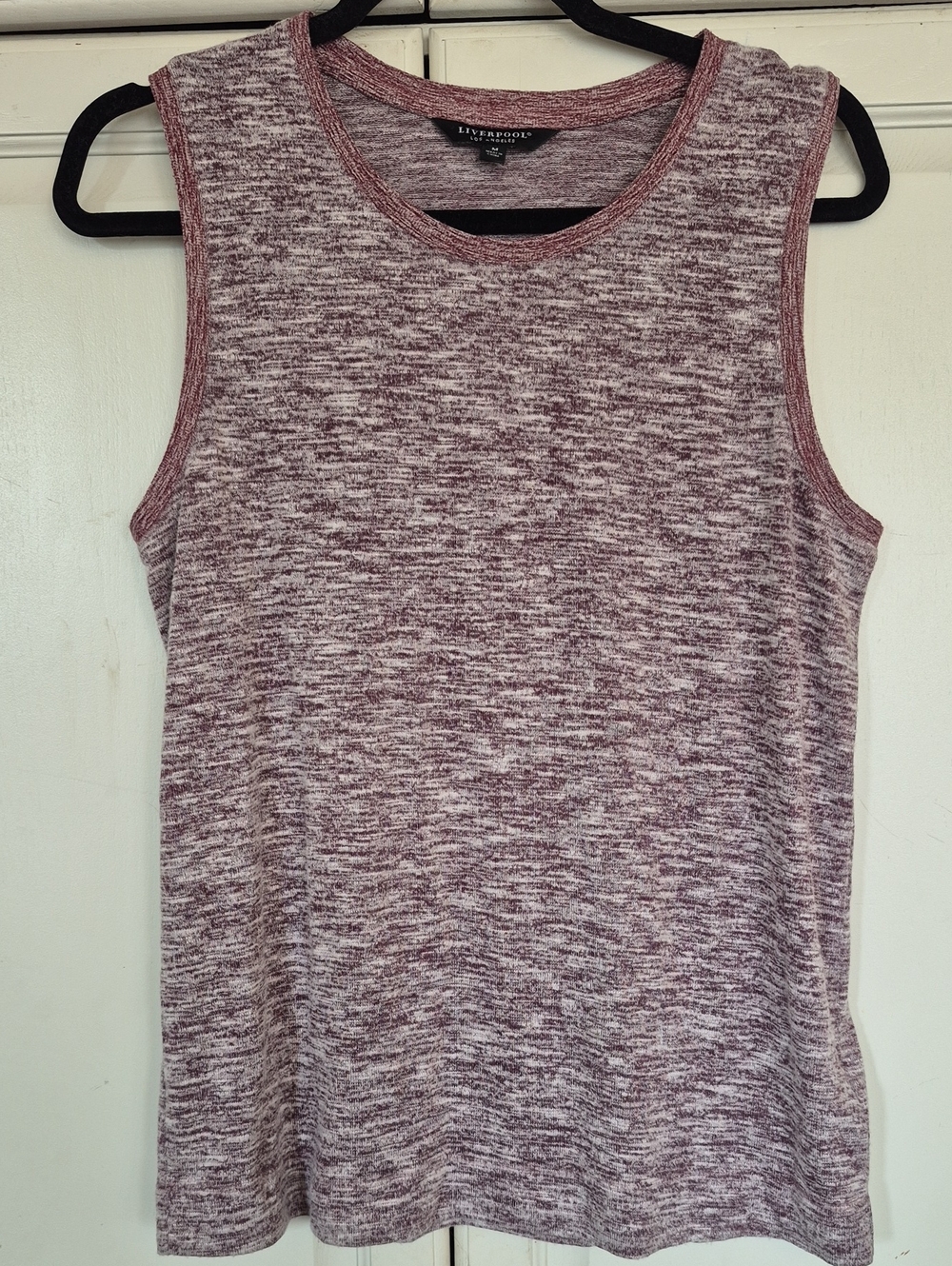 Liverpool Marled Rose and White Sleeveless Knit Tank